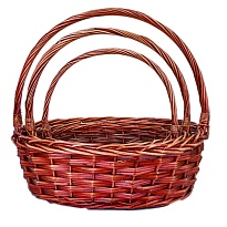 Корзина (ива) d55*44*h18*hh48см круг коричневый