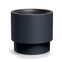 Кашпо Prosperplast Heos d30 h28см 10л с вкладкой пластик антрацитовый