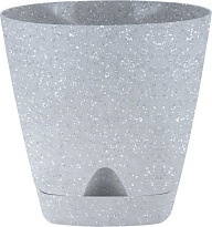 Горшок Amsterdam d25 h24см 8л с прикорневым поливом пластик светлый камень