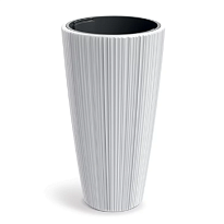 Кашпо Prosperplast ORO d39 h73см 20л с вкладкой пластик белый