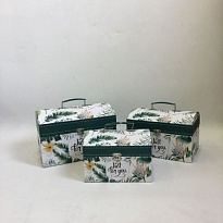Коробка подарочная Сундук Балет листвы 30*20*20см зеленый 