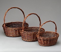 Корзина (ива) d38*33*h14*hh35см овал коричневый