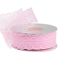 Лента кружево 3см*20ярд светло-розовый