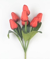 Тюльпан в букете, искусственный, 7 голов, красный