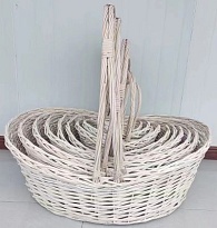 Корзина (ива) d29*21*h15*18*hh35см овал белый