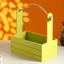 Ящик деревянный для декора 21*12*23см оливковый