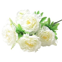 Пион искусственный 7голов h67см белый