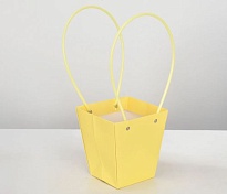 Пакет для цветов 9*13*15см желтый пастельный