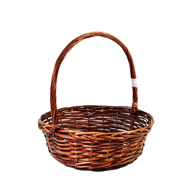 Корзина плетеная (ива) d38*d31*h13*hh40см, коричневый