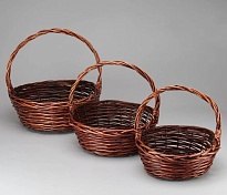 Корзина (ива) d32*h12*hh32см круг коричневый