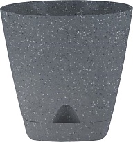 Горшок Amsterdam d20 h19см 4л с прикорневым поливом пластик темный камень