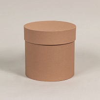 Коробка шляпная с крышкой d15*h15см базовый миндальный