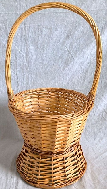 Корзина плетеная (ива) d30*h23*hh50см круг натуральный