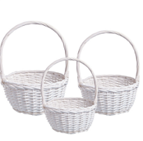 Корзина (ива) d30*h15*hh40см круг белый