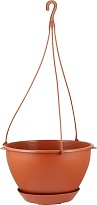 Горшок подвесной Афина d18,5 h11.3см 1.5л с поддоном терракотовый