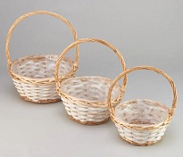 Корзина (ива) d21*h10*hh25см круг натур-белый