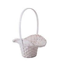 Корзина плетеная (бамбук) d21*13*h14*hh29см круг  белый 