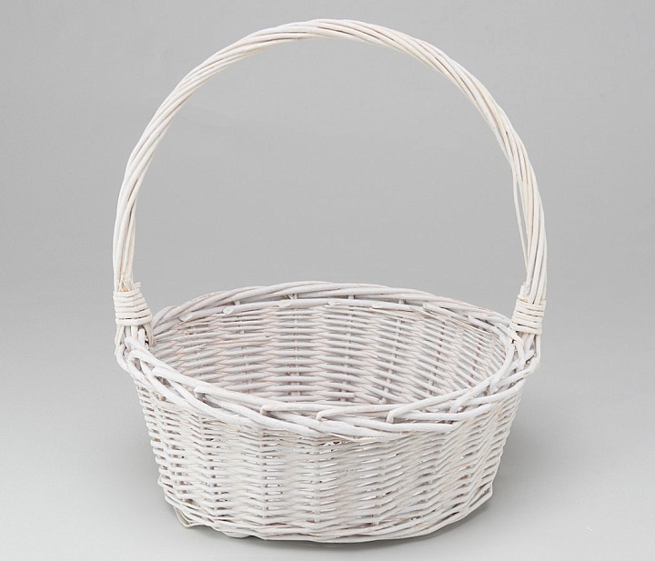 Корзина (ива) d34*h14*hh34см круг белый