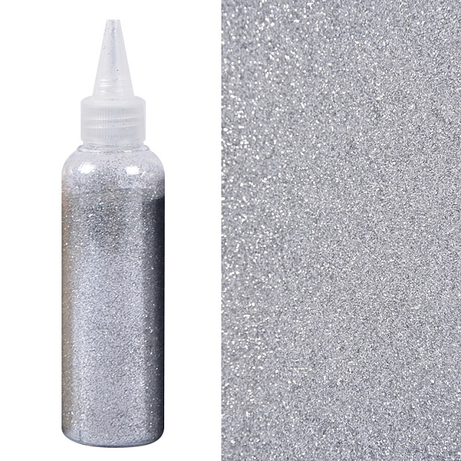 Глиттер 80г с дозатором серебряный