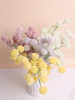 Агератум в букете искусственные 35 голов h35см  микс