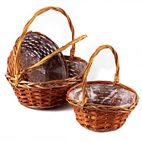 Корзина (ива) d30*h12*hh31см круг коричневый