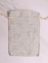 Мешок подарочный НГ Снежинки 12*17см серебряный серый