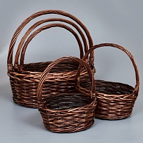 Корзина (ива) d30*23*h12*hh32см овал коричневый