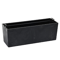 Цветник Ламела BEGONIA ECO recycled beton 56*19 h19,5см 12л с вкладкой пластик черный бетон