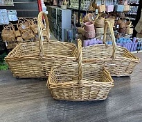 Корзина плетеная (ива) d29*20*Н11*8*НН25см натуральный