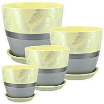 Горшок Бутон Дижон d21 h21см 5л с поддоном керамика желтый