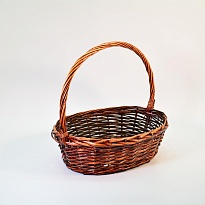 Корзина плетеная (ива) d37*29*31*22*h12*hh35см коричневый
