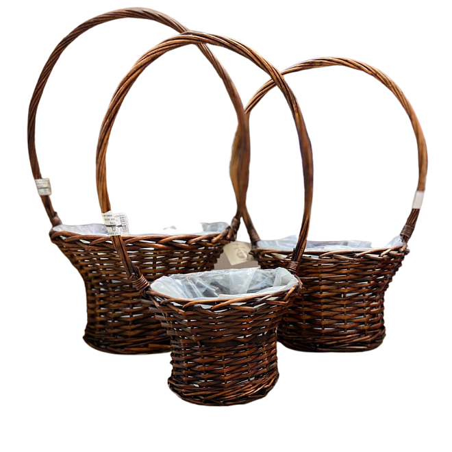 Корзина плетеная (ива) d29*d29*h20*hh57см, коричневый