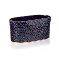 Кашпо овал Polnix Vintage d25*13 h12см керамика синий