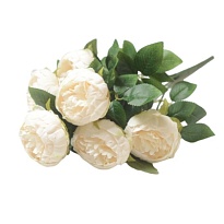 Пион в букете искусственная 6 голов h47см белый