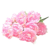 Пионы в букете искусственный 10 голов h65см нежно-розовый