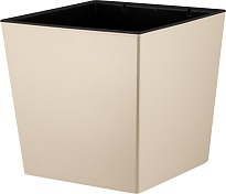 Кашпо London Cube 17.7*17.7 h18,4см 4,2л с вкладкой пластик калифорнийский миндаль