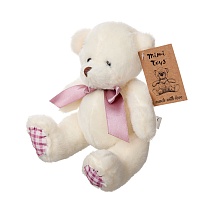Мягкая игрушка Медведь с бантом h15см кремовый