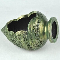 Кашпо уличное Амфора лежащая мини 20см керамика зеленый