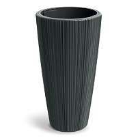 Кашпо Prosperplast ORO d39 h73см 20л с вкладкой пластик темно-серый