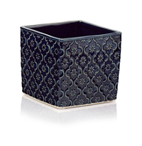 Кашпо квадрат Polnix Vintage d14*14 h13см керамика синий