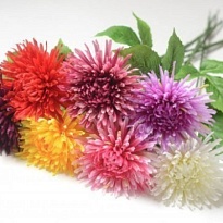 Хризантема одиночная, искусственная, h66см, микс