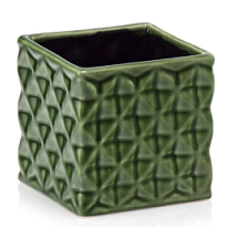 Кашпо квадрат Polnix Vintage d14 h13см керамика зеленый