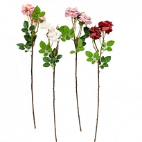 Роза кустовая искусственная 2 головы h65см микс