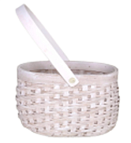 Корзина (секвойя) d20,5*h14*h13*hh28.5см овал белый