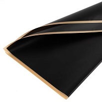 Пленка матовая 58*58см с золотой каймой, 20 листов, черный