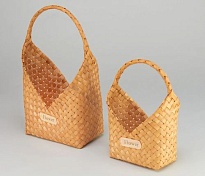 Корзина плетеная (секвойя) d16*9*h7,5*hh28см сумка натуральный