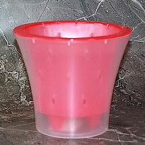 Горшок Ванда d15 h13см 1,2л с вкладкой пластик малиновый/прозрачный