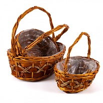 Корзина (ива) d36*30*h13*hh35см овал коричневый
