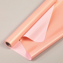 Пленка матовая 60см*10м двухсторонняя, перламутр персик-яр.розовый