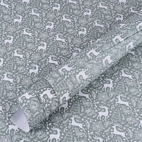 Бумага дизайнерская 70*100см 10л Рождественские олени